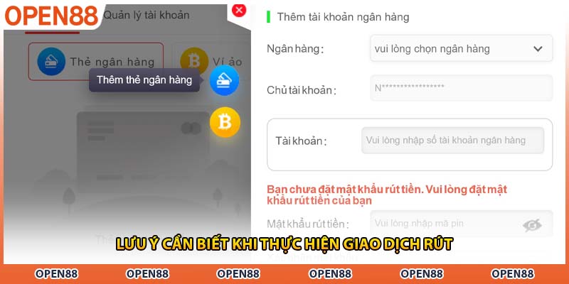 Lưu ý cần biết khi thực hiện giao dịch rút